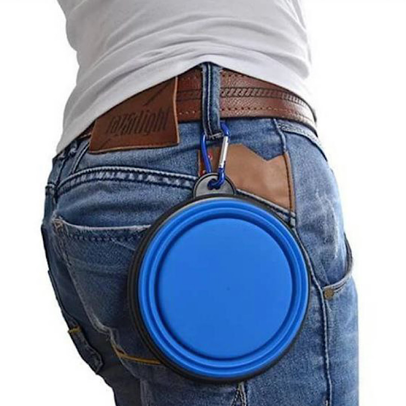 ظرف سیلیکونی تاشو آب و غذای مسافرتی حیوانات 350 میلی لیتری